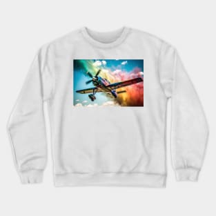 Plane in the sky color smoke Crewneck Sweatshirt